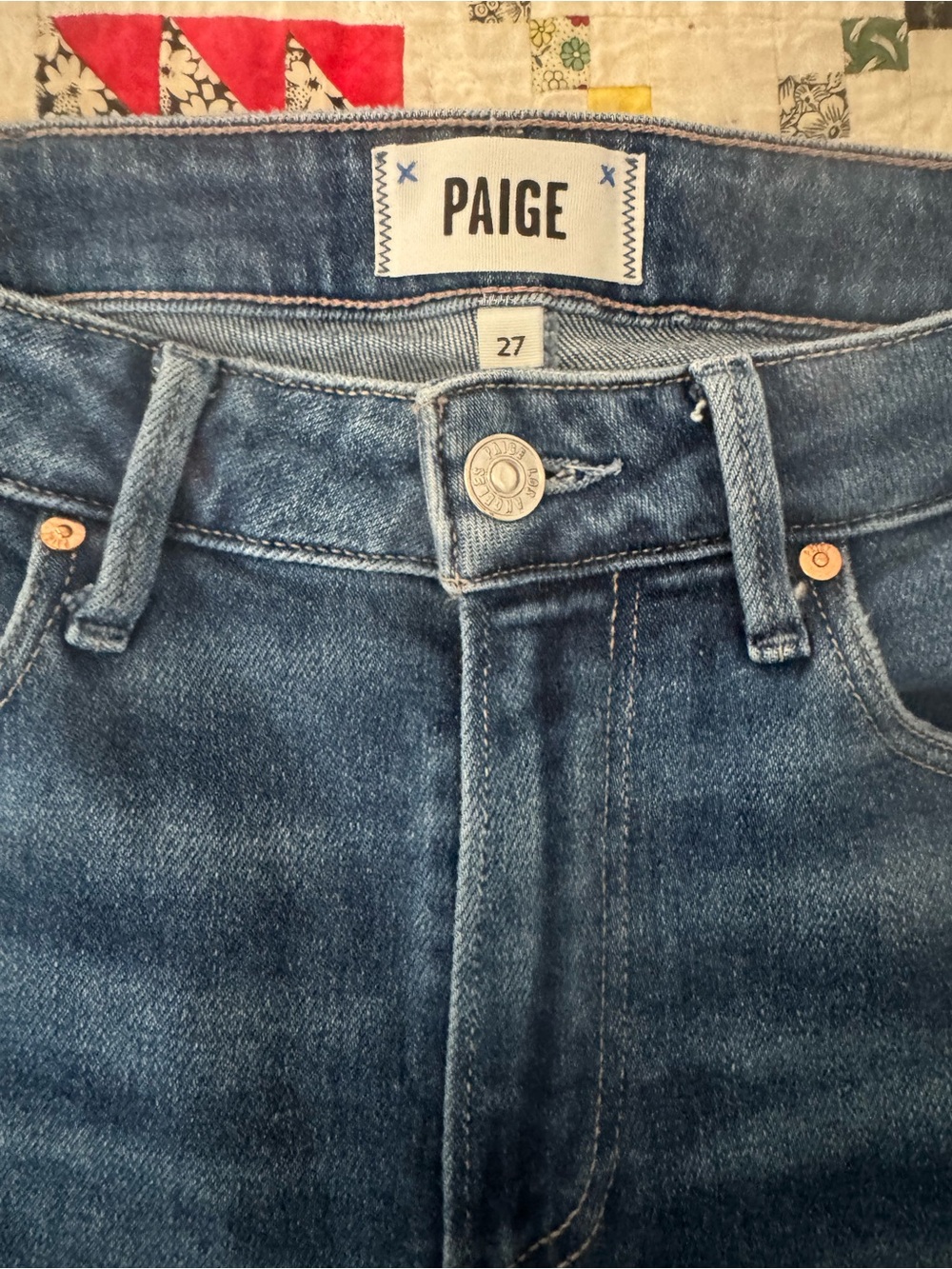 PAIGE Colette Crop Flare Women's Jeans in Medium Blue